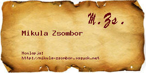 Mikula Zsombor névjegykártya